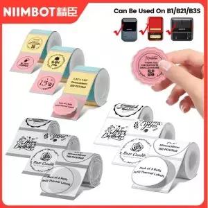 NiiMBOT B21 B1 라운드 스티커 라벨 미니 휴대용 메이커 용 자체 접착 방수 열 용지