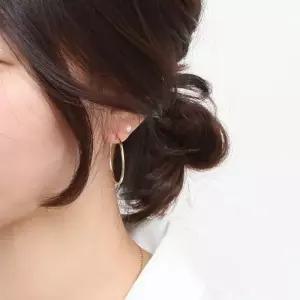 14K 골드필드 기본 30mm 이 골드 파이프 후 생일 진주