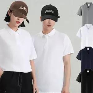 베이직 카라 반팔티 데일리 캐주얼 남녀공용 무지 티셔츠 가벼운 편안한