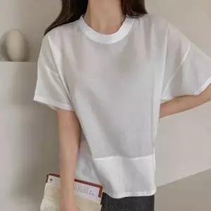 코튼 화이트 반팔티셔츠 라운드넥 데일리 무지 티셔츠 남녀공용 면 반팔티