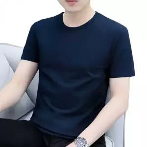 남성 여름 반팔 라운드 티셔츠 면티 데일리 캐주얼 상의 기본 면 반팔티