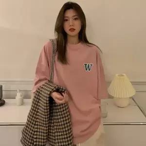 영문 레터링 오버핏 반팔 티셔츠 남녀공용 루즈핏 면 여름 데일리룩