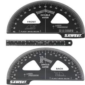 SAWSET 마이터 톱 각도기 8인치 알루미늄 에칭 각도 파인더 플러스 자 수학은 절대 안 돼 큰 스케일이