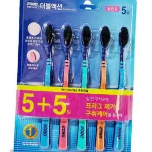 거취케어 프라그 제거 더블액션 일반모 칫솔 5+5개입