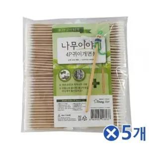 귀지제거 귀이개 포함 나무이야기 면봉 면봉대용량 400px5개