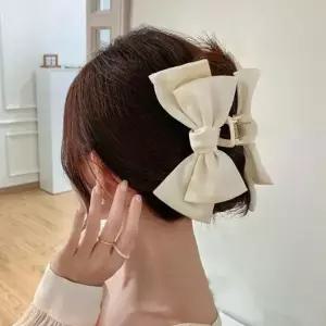 [MENQKDPX66]올림머리 반묶음 헤어핀 데일리 화이트