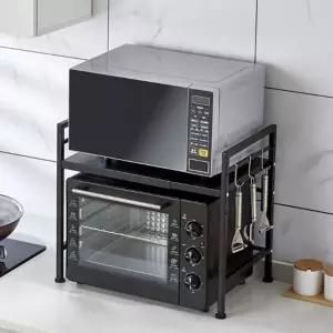 리빙밸류 길이조절 전자레인지 선반 거치대 밥통 주방