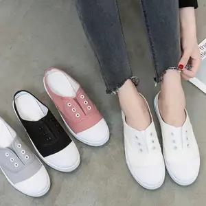 여성 캔버스 발편한 끈없는 운동화 아무 봄 봄슈즈