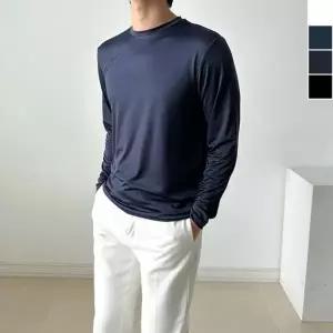 남자 긴팔 쿨링 라운드 티셔츠 1P 시원한 쿨티 여름