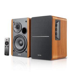 Edifier R1280T 전원 책장 스피커 - 2.0 스테레오 액티브 근거리 모니터 스튜디오 서브우퍼 라인 출력 시 42와트 RMS 나무 인클로저