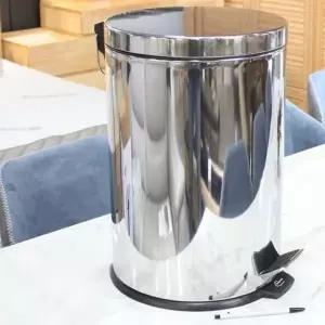 키친프리 스텐 페달 휴지통 20L 미우 발판 거실 원형