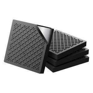 운동 장비 매트 5.11x5.11x0.55인치 4개, 고강도 두꺼운 강철 내장 고무 매트, 미끄럼 방지/소음 감소/진동 저항성, 트레드밀 패드, 카펫, 나무 바닥에 사용됨