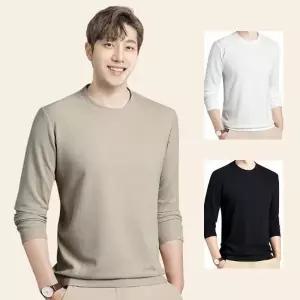 긴팔 미우 라운드넥 티셔츠 남성 무지 롱슬 남자 리브