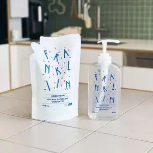 프랭클린_29CM단독/ 비건 주방세제 500ml 1개 +리필 450ml 3개 프랭클린 수세미 238970