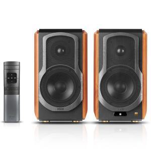 Edifier S1000W WiFi 오디오파일 액티브 책장 2.0 스피커, 120W RMS 무선 하이파이 블루투스 사운드 시스템, Alexa와 함께 작동, 광학 /RCA x 2 동축, AirPlay 2, Spotify Tidal Connect- 페어 지원