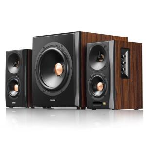 서브우퍼가 장착된 Edifier S360DB 블루투스 책장 스피커, 155W RMS 출력의 무선 게이밍 룸, 거실 및 덴스를 위한 프리미엄 2.1 오디오 시스템