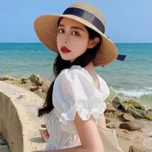 [패션소품] 밀짚 리본 여자 햇 여행 데이트 룩 모자 라피아 여름