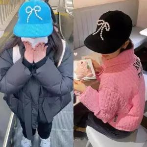 [패션소품] 코듀리본스냅백 볼캡 골덴 진주 리본 여성 패션모자 스냅백 모자