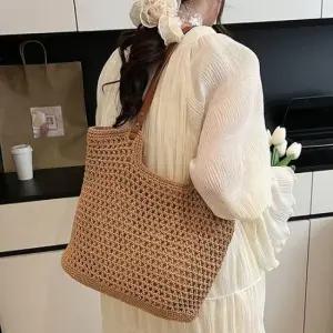 [패션소품] 여성 여름가방 로프매듭 스퀘어 숄더백 시원한 쇼퍼백 메신저백 힙색