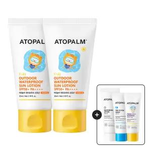 아토팜 키즈 워터프루프 선로션 SPF50+ PA++++ x2개 세트+[증정]로션23ML+워시20ML+샴푸20ML