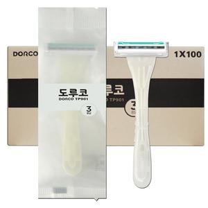 도루코 3중날 터치3 포장 면도기 100개 휴대용 일회용 여행용 업소용