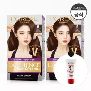 엑셀랑스 듀오크림 새치염색약 2개 (증)TR5 헤어팩 50ml