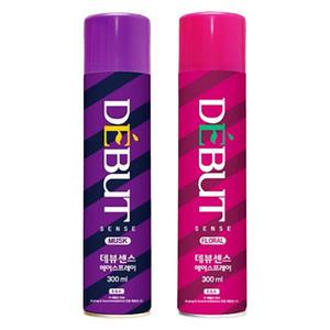 데뷰 센스 헤어스프레이 300ml 무스크 후로랄 헤어 강력 셋팅 고정 스타일링 스프레이