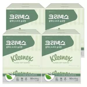 크리넥스 클래식 소프트 숲속향 미용티슈 180매X6개입 4팩