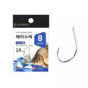 금호 헤라스레 니켈 바늘 KS-731 떡붕어 무미늘