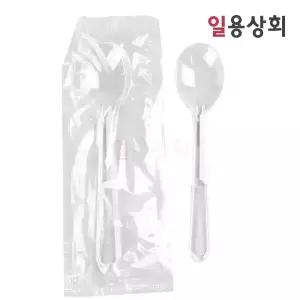 일회용 빙수 아이스크림 스푼 CI 대 120mm 완전 개별포장 낱개포장 1000개 투명