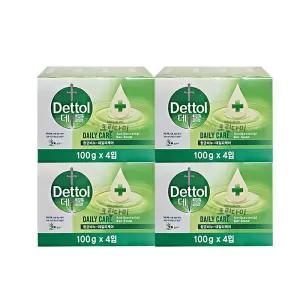 데톨 비누 데톨 데일리케어 비누 100g x4입 x4개(총16개)