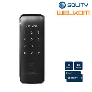 웰콤 신제품 WR-202 카드키4개+비밀번호 즉시잠금 도어록 시간설정가능 허수기능 내부이중잠금 슬림한 디자인 아파트 빌라 원룸 보조키형 번호키 관리자기능 방화문 현관문 디지털도어락