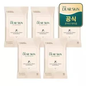 [깨끗한나라]디어스킨 락토 페미닌 여성청결 티슈 10매x5팩