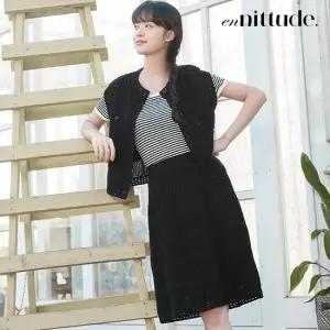 엔니튜드 크로셰 니트 재킷+스커트 셋업