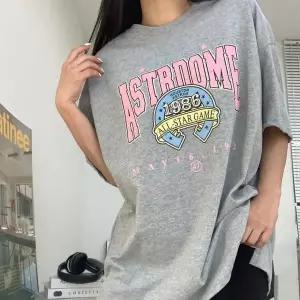 [하프클럽/]빈티지영문나염 박스 롱반팔티 여성빅사이즈 루즈핏오버핏 여