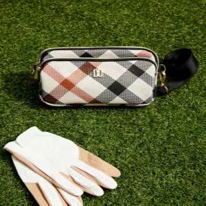 닥스 골프 여성 25FW [ONLINE EXCLUSIVE] 베이지 클래식 체크 마이크로백 DNGF5F952I1