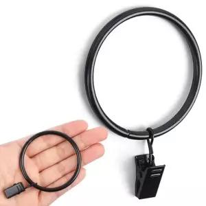 고품질 10P 커튼 집게링 블랙 50mm 커텐 링 집게 핀 고리 (WFJES04)