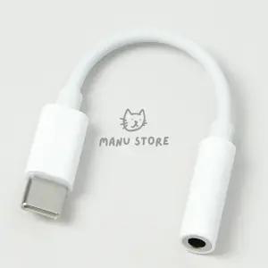 [사마누] USB C TYPE TO 3.5MM 이어폰 변환 젠더 화이트 연장선 마이크용 휴대폰어댑터 이어폰잭 어댑터