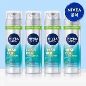 니베아 맨 프레시 킥 쉐이빙폼 200ml 4개