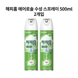 (500ml 2입) 해피홈 에어로솔 수성 아카시아향 스프레이/여름/등산/벌레/소독약/진드기/살충기/수련회
