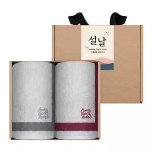 송월타월 명절 설날 새해 신년 핸드타올 크라프트세트(스윗홈고리2p+스티커)