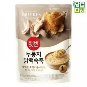 파우치죽 CJ 햇반 간편식사 누룽지닭백숙죽 420g X 5개 비비고