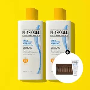 피지오겔 유기자차페이스앤바디 DMT 온가족 선로션 100ml x2개 SPF50+ PA+++ 썬로션+증정 클렌징젤 30ml+데