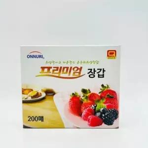(200매) 대용량 프리미엄 위생 장갑/비닐/일회용/요리/주방/1회용/의료/친환경/장감/다용도/고밀도/조리