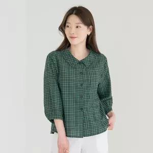 엄마옷 마담4060 레이온체크블라우스 -QBL2604054-