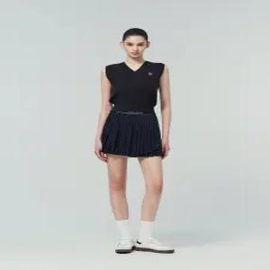 26S 여성 W 플라잉 언밸런스 플리츠 스커트 (네이비) [TWSK66563-NYS]