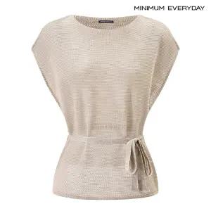 ( 에브리데이)라운드넥 허리 스트랩 슬리브리스 니트 (EC2KT055D)