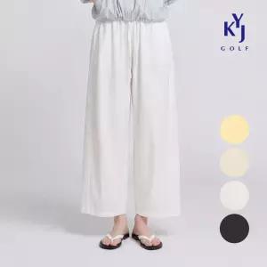 김영주골프 여름 세미와이드 9부 면 바지 데일리 여성 밴딩 팬츠 KQMLSL62