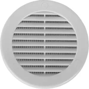 HVAC OV 4인치 원형 통풍구 커버 - 스크린 메시/표면 마운트 벽 천장이 있는 흰색 플라스틱 소핏 디플렉터