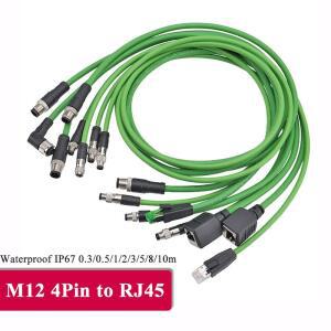 방수 M12 4핀 D형 RJ45 커넥터 등급 와이어 케이블 4코어 이더넷 산업용 네트워크